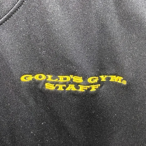 Golds Gym Employee Dri-Fit V-Neck T-shirt Sz Small Black/Gold - Picture 3 of 6